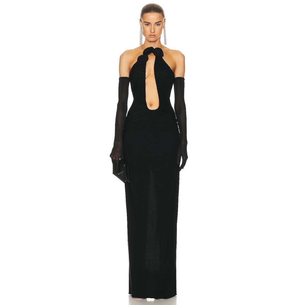 New Magda Butrym Plunging Gown in Black maxi backless strapless cutout small - Picture 14 of 16